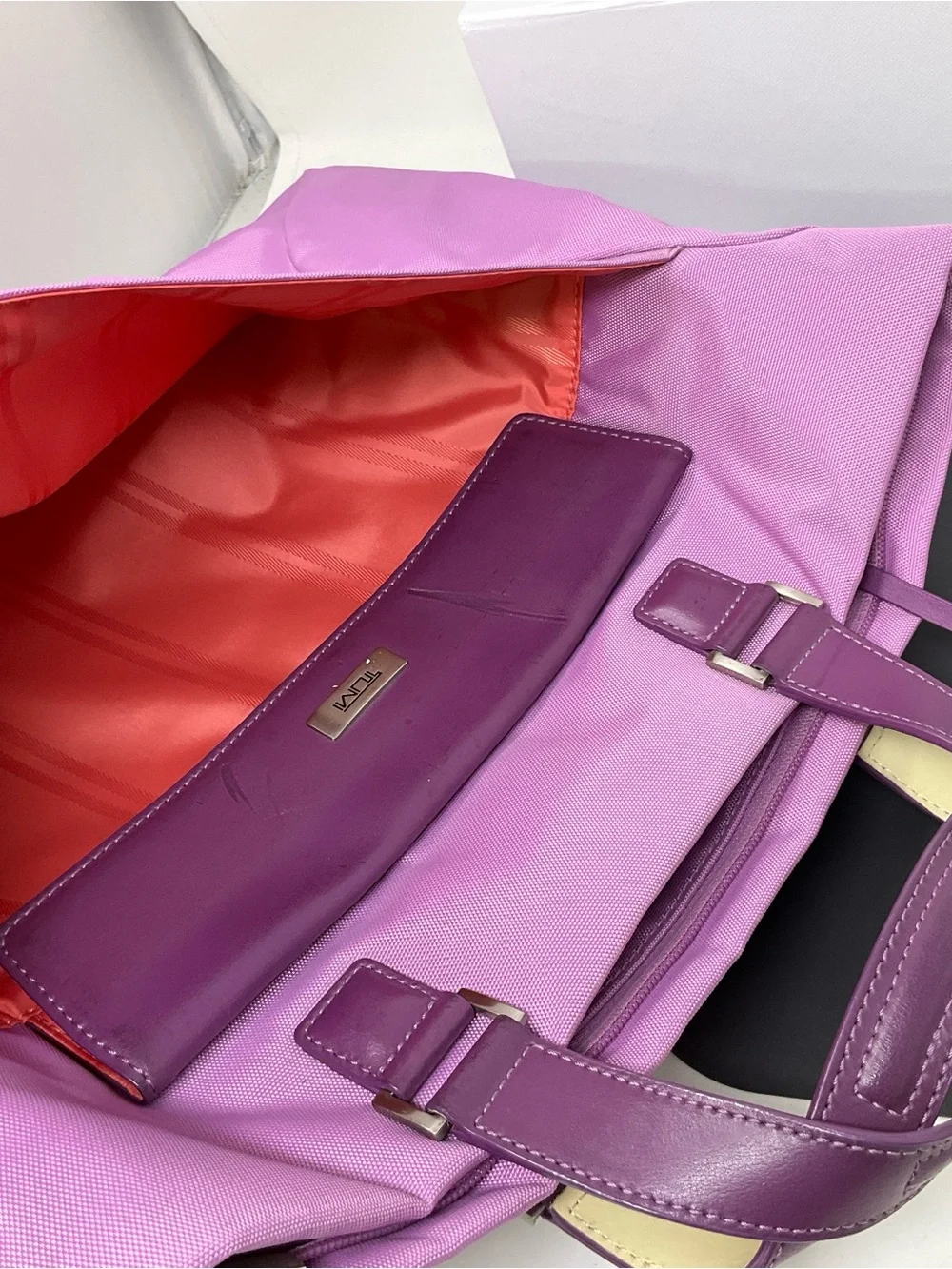 Tumi ballistic nylon Lavender and purple briefcase/satchel